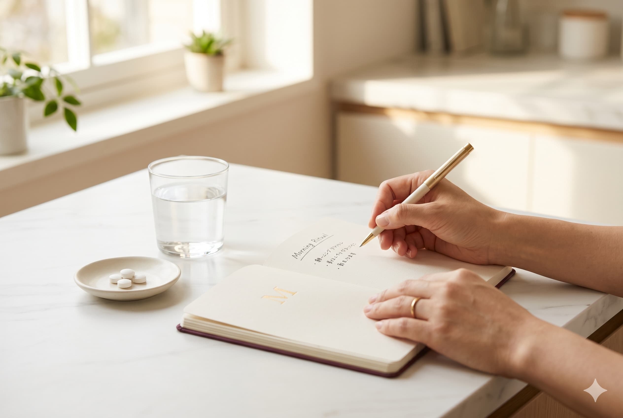 サプリメントと記録ノート